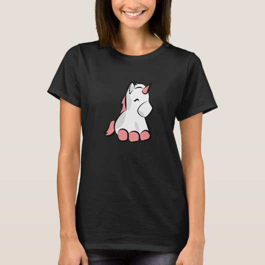 ユニコーンカラフルユニコーン寓話アニメファン Tシャツ (正面)