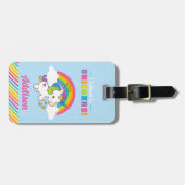 ユニコーンカラフルレインボーかわいい女の子の荷物 ラゲッジタグ (正面横)