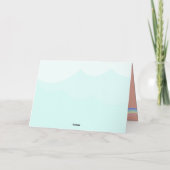 ユニコーンカラフルレインボーかわいい魔法のピンク サンキューカード (裏面)