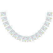 ユニコーンカラフルレインボーかわいい魔法のピンク バンティングフラッグ (全)