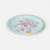 ユニコーンカラフルレインボーかわいい魔法のピンク ペーパープレート (アングル)