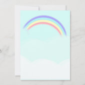 ユニコーンカラフルレインボーかわいい魔法のピンク 招待状 (裏面)