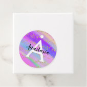 ユニコーンカラフルレインボー金ゴールドグリッターモノグラム フェイバータグ (インサイチュ)