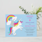ユニコーンカラフル子供の誕生日パーティの招待状 招待状 (スタンド正面)