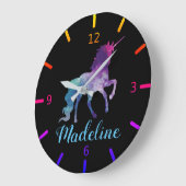 ユニコーンカラフル宇宙 ラージ壁時計 (傾斜)