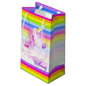 ユニコーンカラフル虹の名前の誕生日抱き枕 スモールペーパーバッグ (裏面アングル)