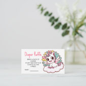 ユニコーンカラフル赤ちゃんシャワー エンクロージャーカード (スタンド正面)