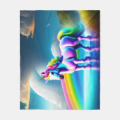 ユニコーンカラフル フリースブランケット (正面)