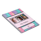 ユニコーンカラー3枚フォトイニシャルピンク ノートブック (右側)