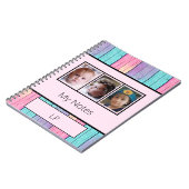 ユニコーンカラー3枚フォトイニシャルピンク ノートブック (左側)