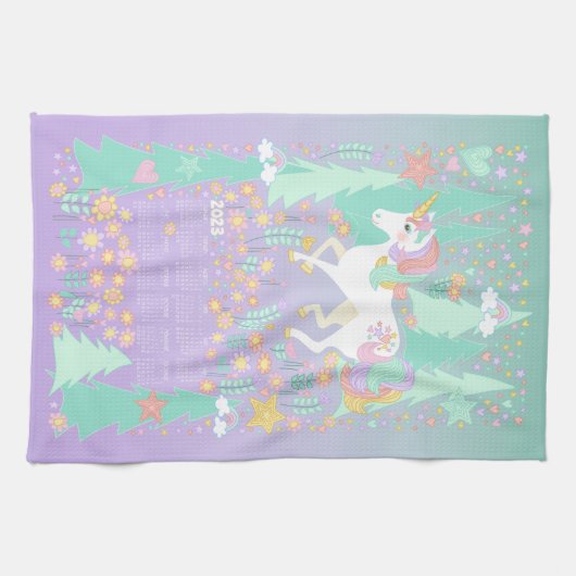 ユニコーンカレンダータオル キッチンタオル (横)