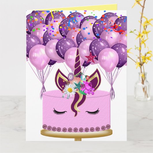 ユニコーンカード カード (黄色い花)