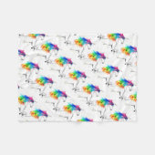 ユニコーンガーリーキッズマジカルかわいい女の子の水色 フリースブランケット (正面(横))