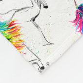 ユニコーンガーリーキッズマジカルかわいい女の子の水色 フリースブランケット (角)