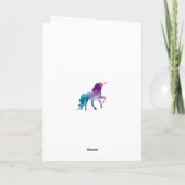 ユニコーンガーリーファンタジーピンク紫10歳の誕生日 カード (裏面)