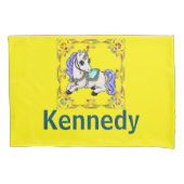 ユニコーンガーリーポニーベッドタイム祈りの言葉パーソナライズされた 枕カバー (正面)