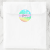 ユニコーンガーリーレカラフルインボーハートモノグラム ラウンドシール (バッグ)