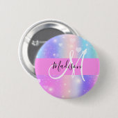 ユニコーンガーリーレカラフルインボーハートモノグラム 缶バッジ (正面&裏面)