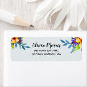 ユニコーンガーリー花ベビーシャワー差出人住所 ラベル (インサイチュ)