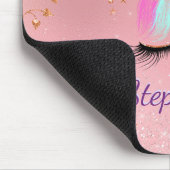 ユニコーンガーリー赤面ピンクグリッターバラ金ゴールド マウスパッド (コーナー)