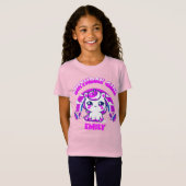 ユニコーンガールの誕生日Tシャツ | 編集可能 Tシャツ (正面フル)