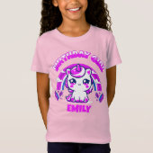 ユニコーンガールの誕生日Tシャツ | 編集可能 Tシャツ (正面)