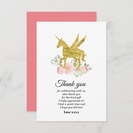 ユニコーンガールサンキューカード サンキューカード (正面/裏面)