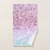 ユニコーンガールズグリッター#1d (フェイクグリッター) #pastel バスタオルセット (ハンドタオル)