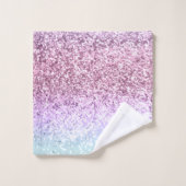 ユニコーンガールズグリッター#1d (フェイクグリッター) #pastel バスタオルセット (ウォッシュタオル)