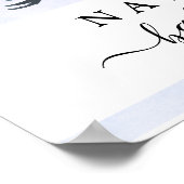 ユニコーンガールベビーシャワー虹ウェルカムサイン ポスター (角)