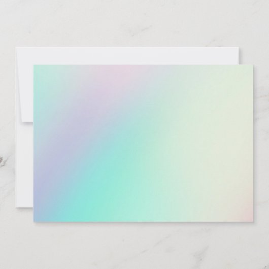 ユニコーンガールマジカルパステルレインボー誕生日写真 招待状 (裏面)