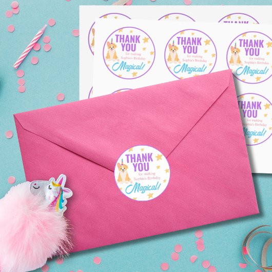 ユニコーンガール誕生日コルギパーティー ラウンドシール