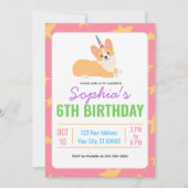 ユニコーンガール誕生日コルギパーティー 招待状 (正面)