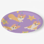 ユニコーンガール誕生日コーギカスタムエージ ペーパープレート (アングル)