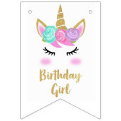ユニコーンガール誕生日バンティングバナー バンティングフラッグ (第1の旗)