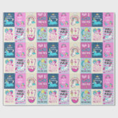 ユニコーンガール誕生日 ラッピングペーパー (フラット)