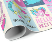 ユニコーンガール誕生日 ラッピングペーパー (ロールコーナー)