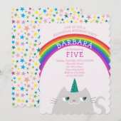 ユニコーンガール誕生日 招待状 (正面/裏面)