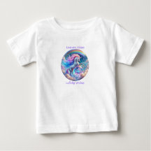 ユニコーンキスと子守唄の願い事 レインボーベビーTシャツ