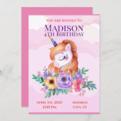 ユニコーンキッズ招待状 招待状 (正面/裏面)