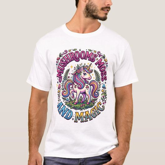 ユニコーンキノコ コマーシャルTシャツ Tシャツ (正面)