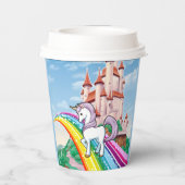 ユニコーンキャッスル小さな女の子誕生日かわいい 紙コップ (裏面)