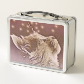 ユニコーンキャティコーンピンクと金ゴールド メタルランチボックス (裏面)