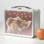 ユニコーンキャティコーンピンクと金ゴールド メタルランチボックス (インサイチュ)