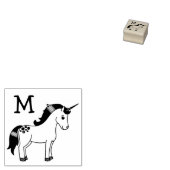 ユニコーンキュートキッズパステルモノグラムイニシャル ラバースタンプ (押印)