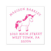 ユニコーンキュートキッズパステル差出人住所スタンプ セルフインキングスタンプ (デザイン)