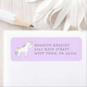 ユニコーンキュートキッズパステル差出人住所ラベル ラベル (インサイチュ)