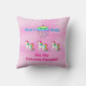 ユニコーンクラウドマンガかわいいおもしろいガーリーピンク クッション (裏面)