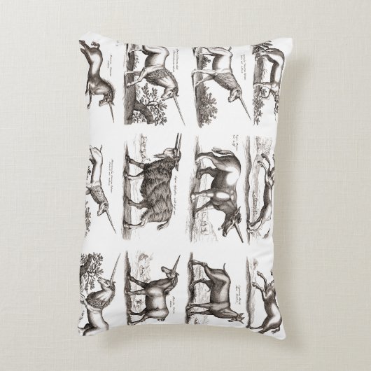 ユニコーンクラシックアンティーク神話の魔法の生き物 アクセントクッション (裏面(縦))