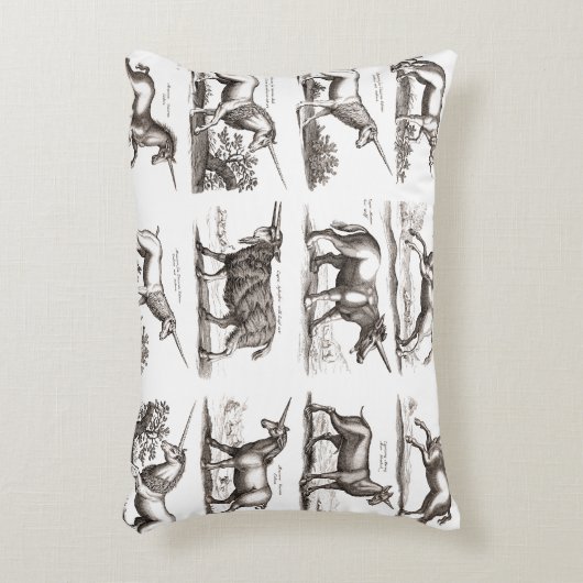 ユニコーンクラシックアンティーク神話の魔法の生き物 アクセントクッション (正面(垂直))